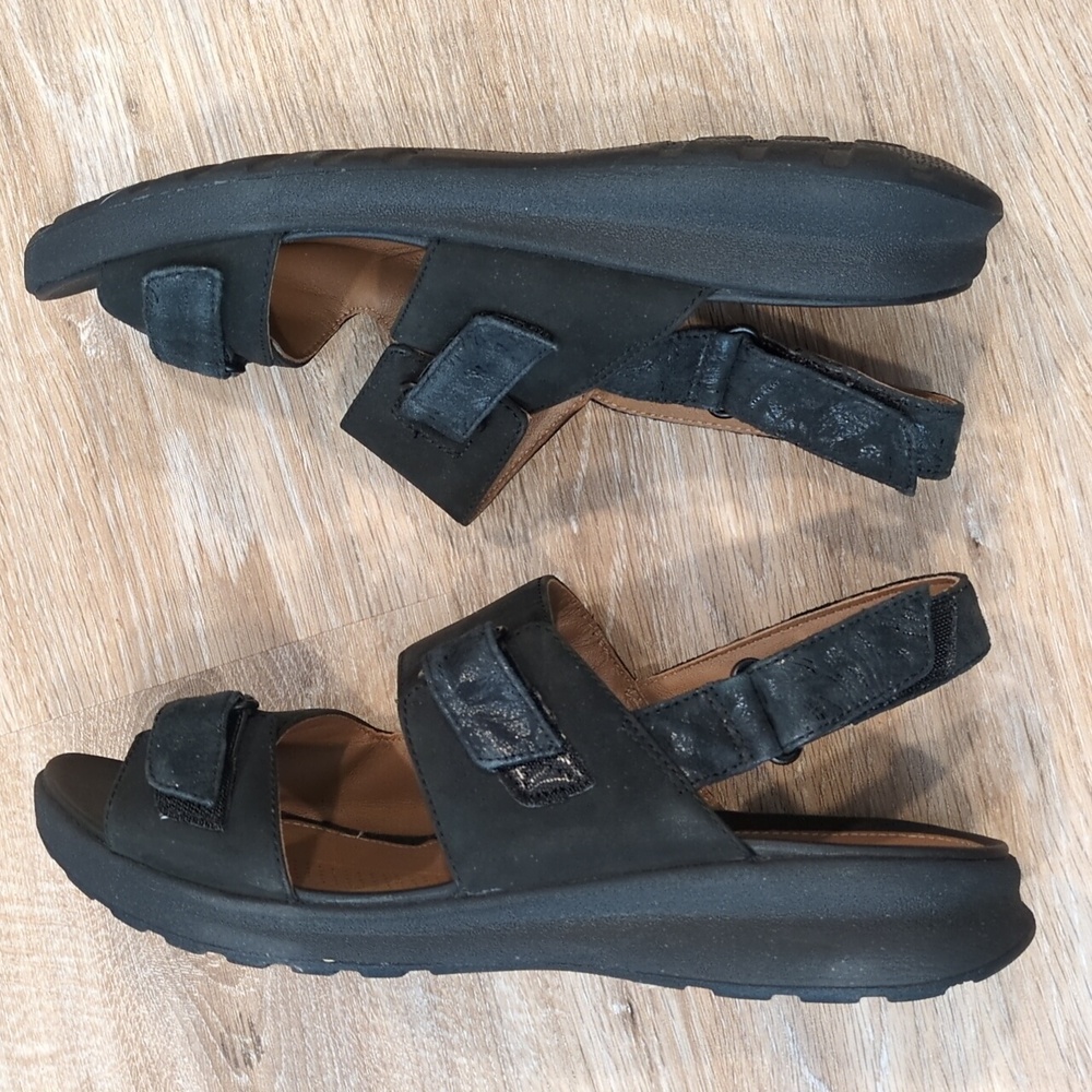 ❤️🌟NIB Clarks Unstructured Everlay Dixey Women's Black Sandals size 8.5 W❤️🌟 - Picture 6 of 11
